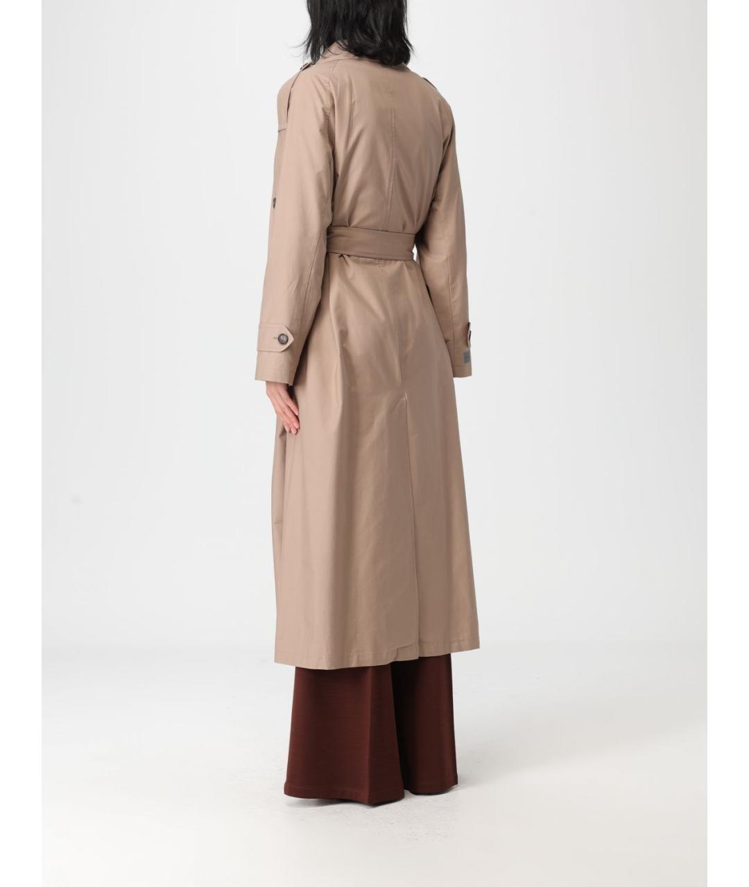 MAX MARA Бежевый хлопковый тренч/плащ, фото 3