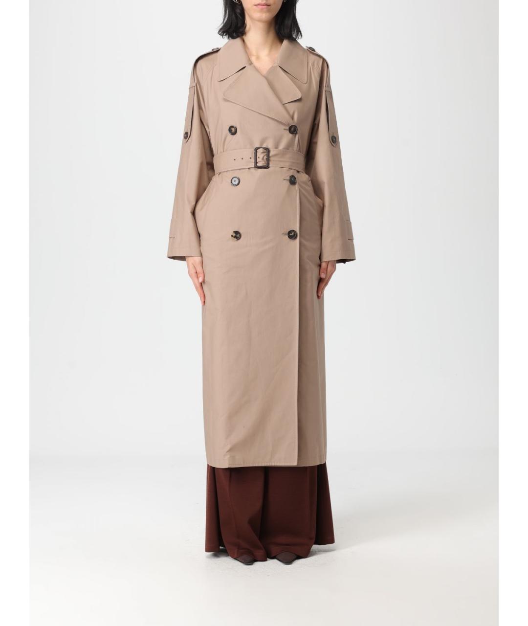 MAX MARA Бежевый хлопковый тренч/плащ, фото 6