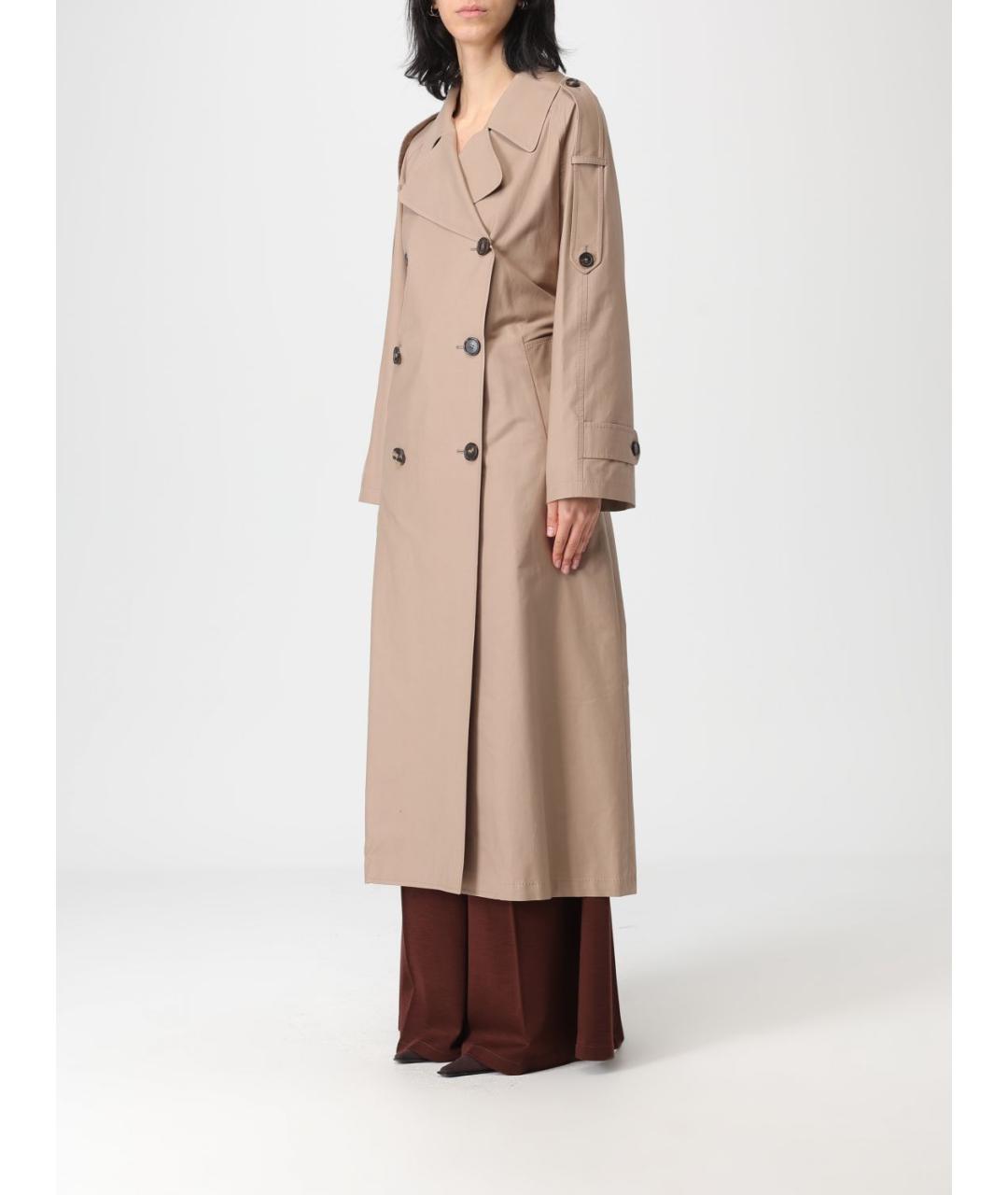 MAX MARA Бежевый хлопковый тренч/плащ, фото 4