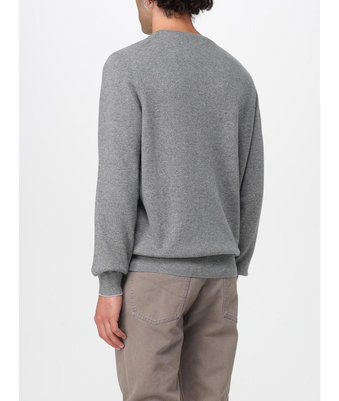 BRUNELLO CUCINELLI Серый кашемировый джемпер / свитер, фото 4