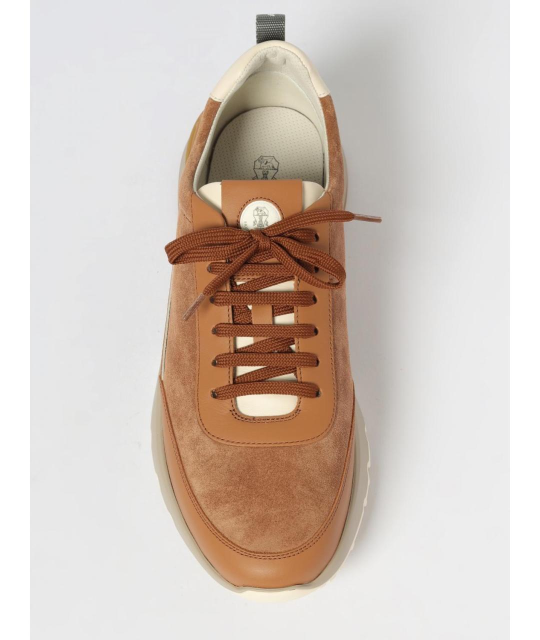 BRUNELLO CUCINELLI Коричневые замшевые низкие кроссовки / кеды, фото 4