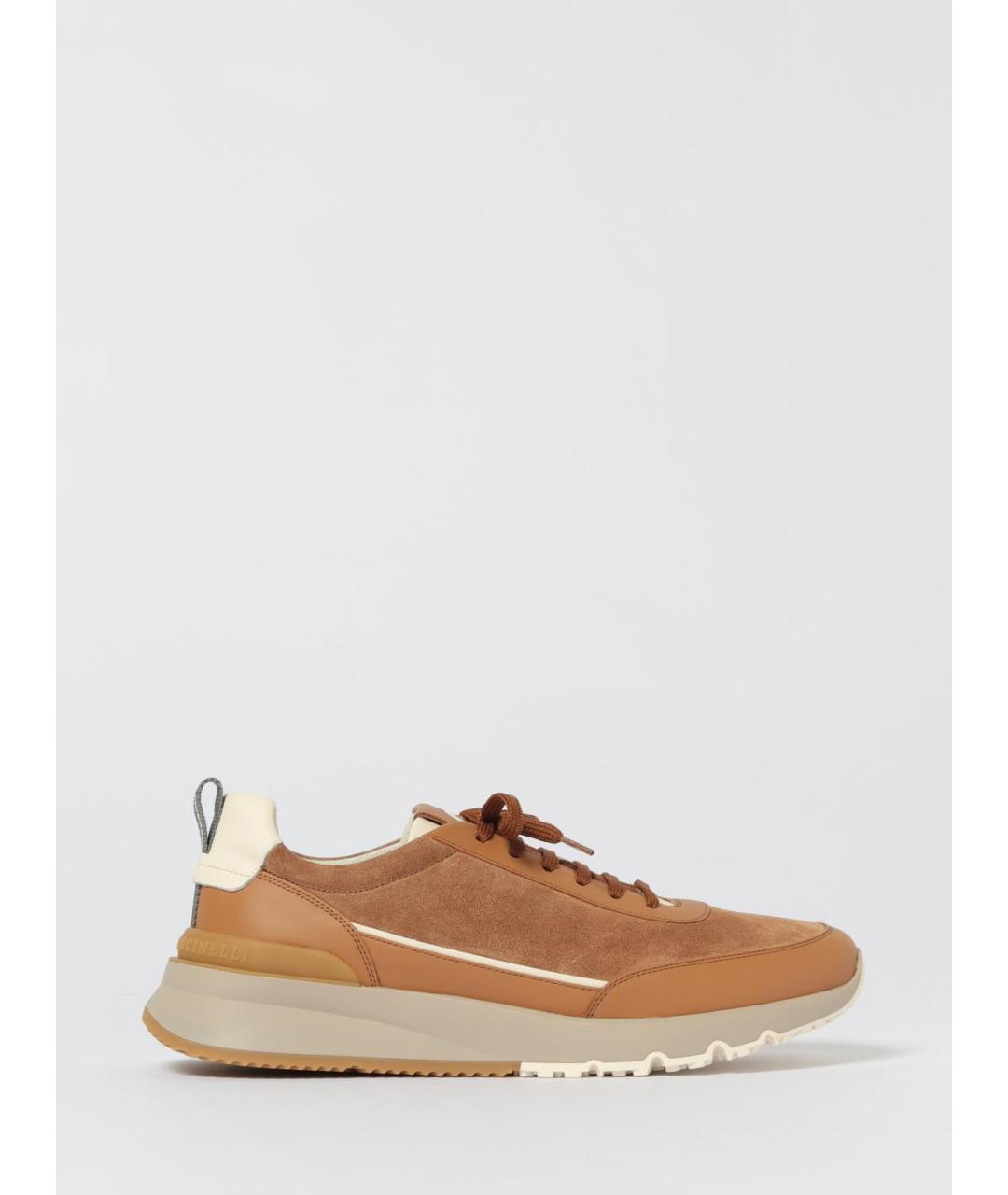 BRUNELLO CUCINELLI Коричневые замшевые низкие кроссовки / кеды, фото 5