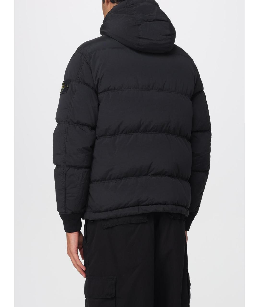 STONE ISLAND Черный синтетический пуховик, фото 4