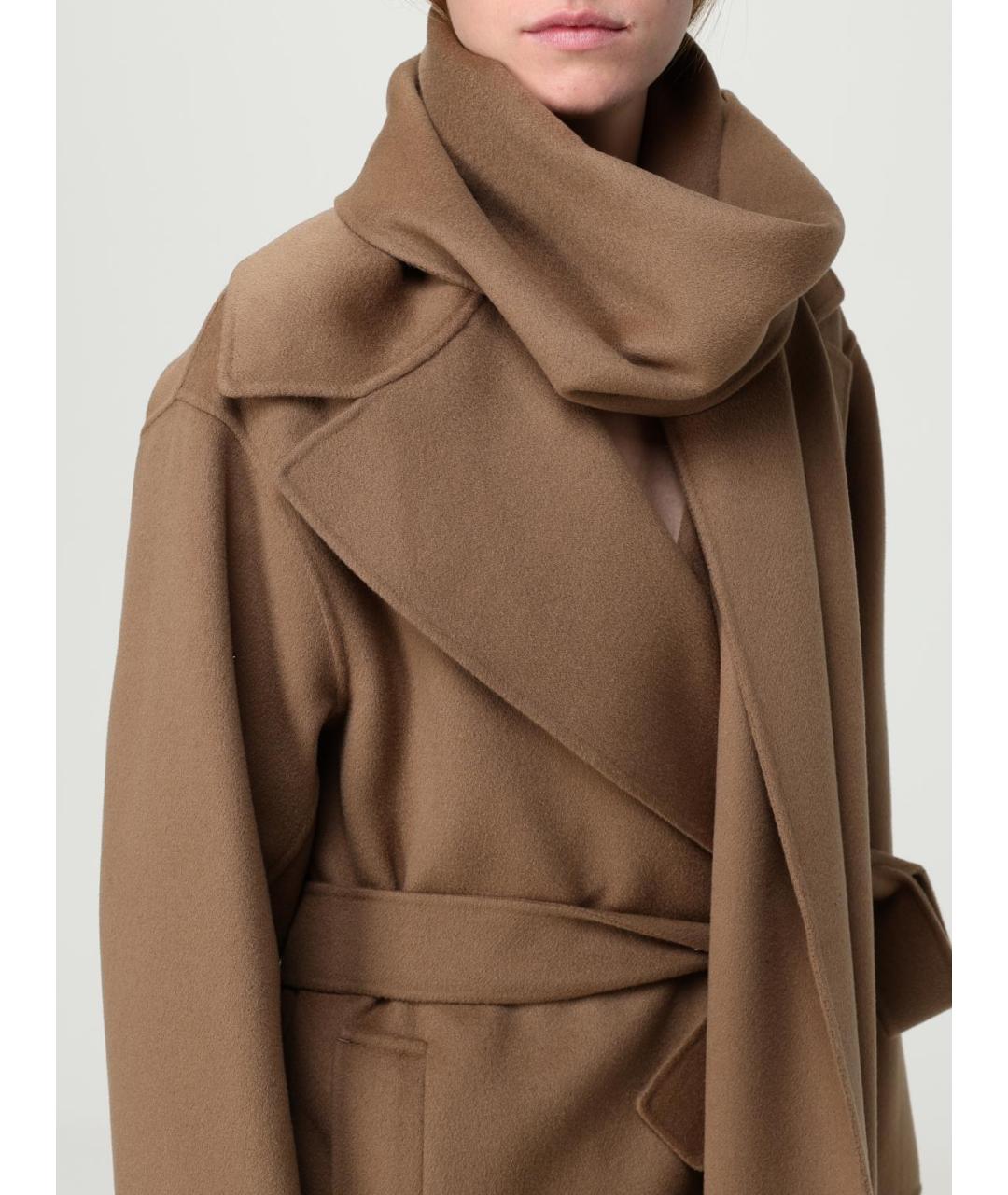 'S MAX MARA Коричневое шерстяное пальто, фото 5
