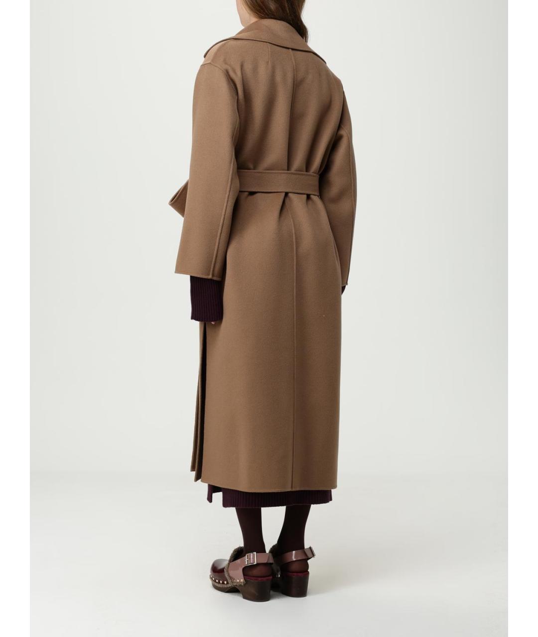 'S MAX MARA Коричневое шерстяное пальто, фото 3