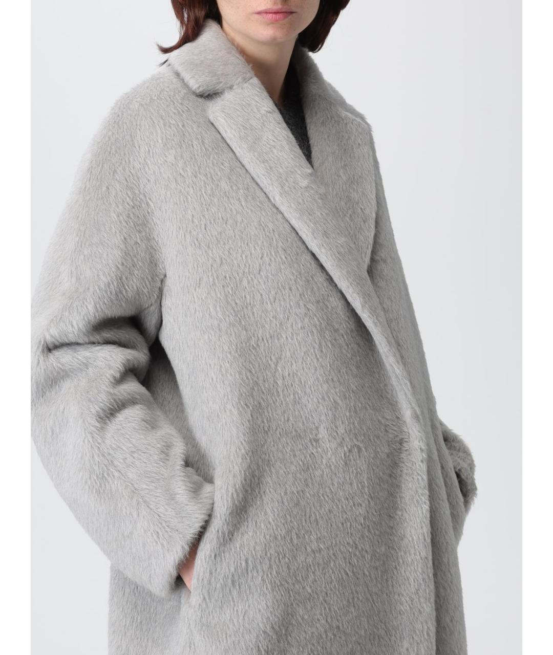 'S MAX MARA Серое шерстяное пальто, фото 5