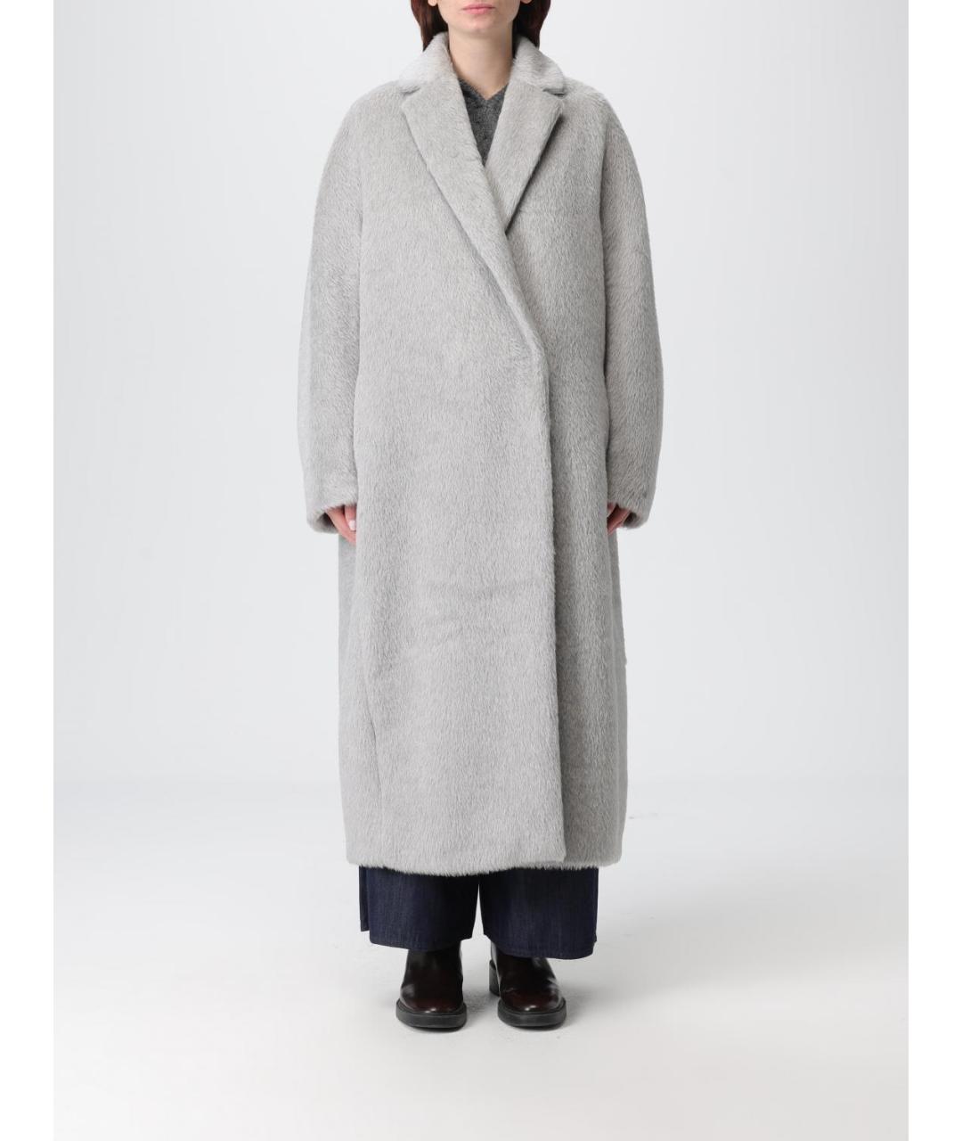 'S MAX MARA Серое шерстяное пальто, фото 6