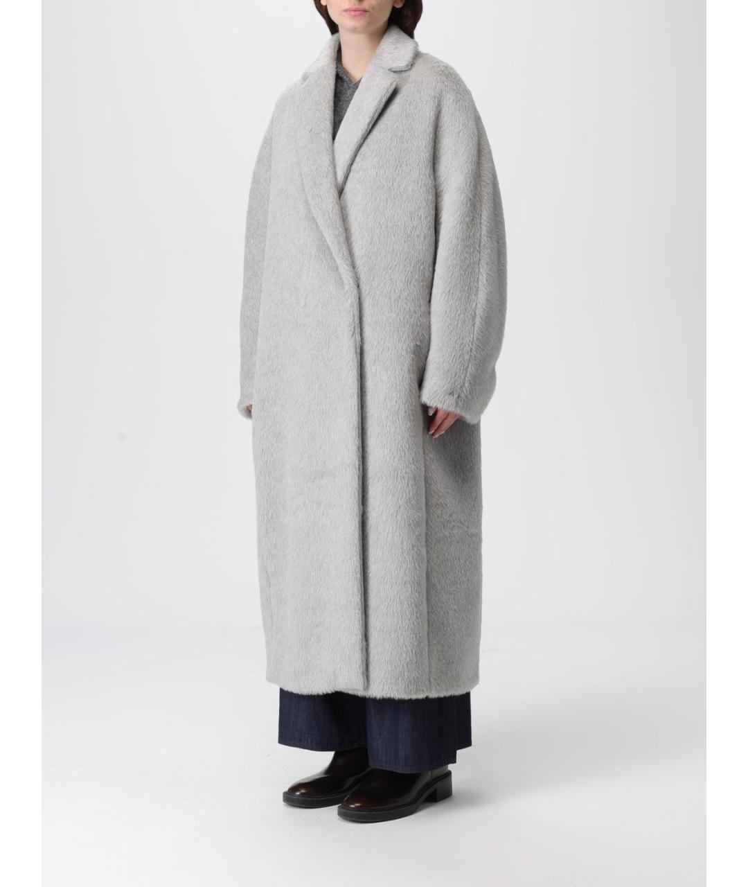 'S MAX MARA Серое шерстяное пальто, фото 4