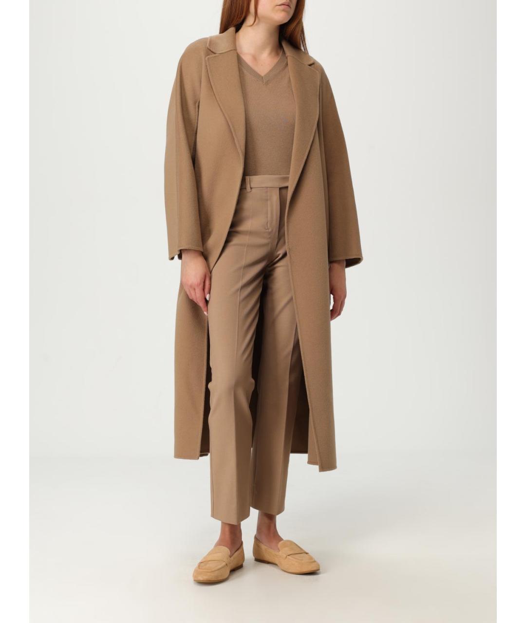 'S MAX MARA Бежевое шерстяное пальто, фото 2