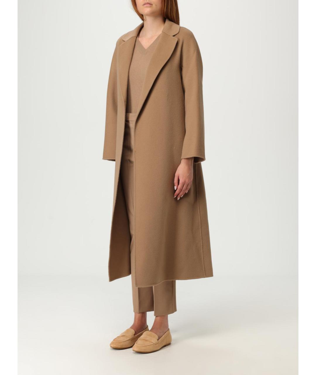 'S MAX MARA Бежевое шерстяное пальто, фото 4