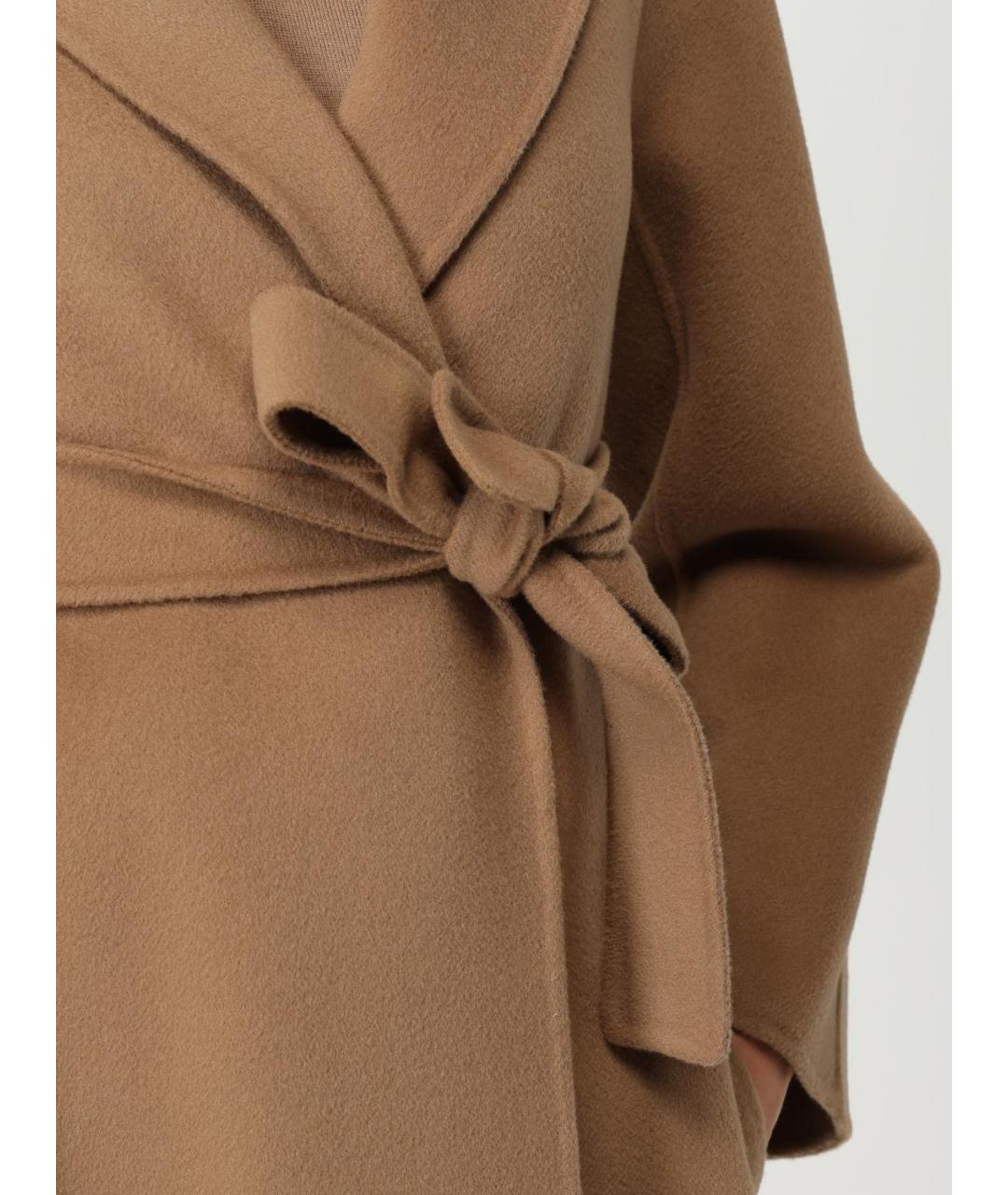 'S MAX MARA Бежевое шерстяное пальто, фото 5