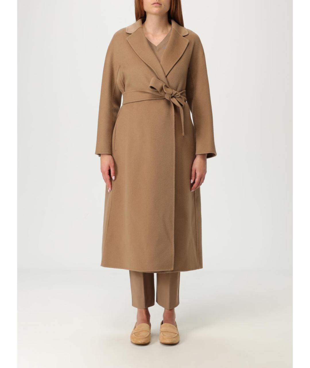 'S MAX MARA Бежевое шерстяное пальто, фото 6