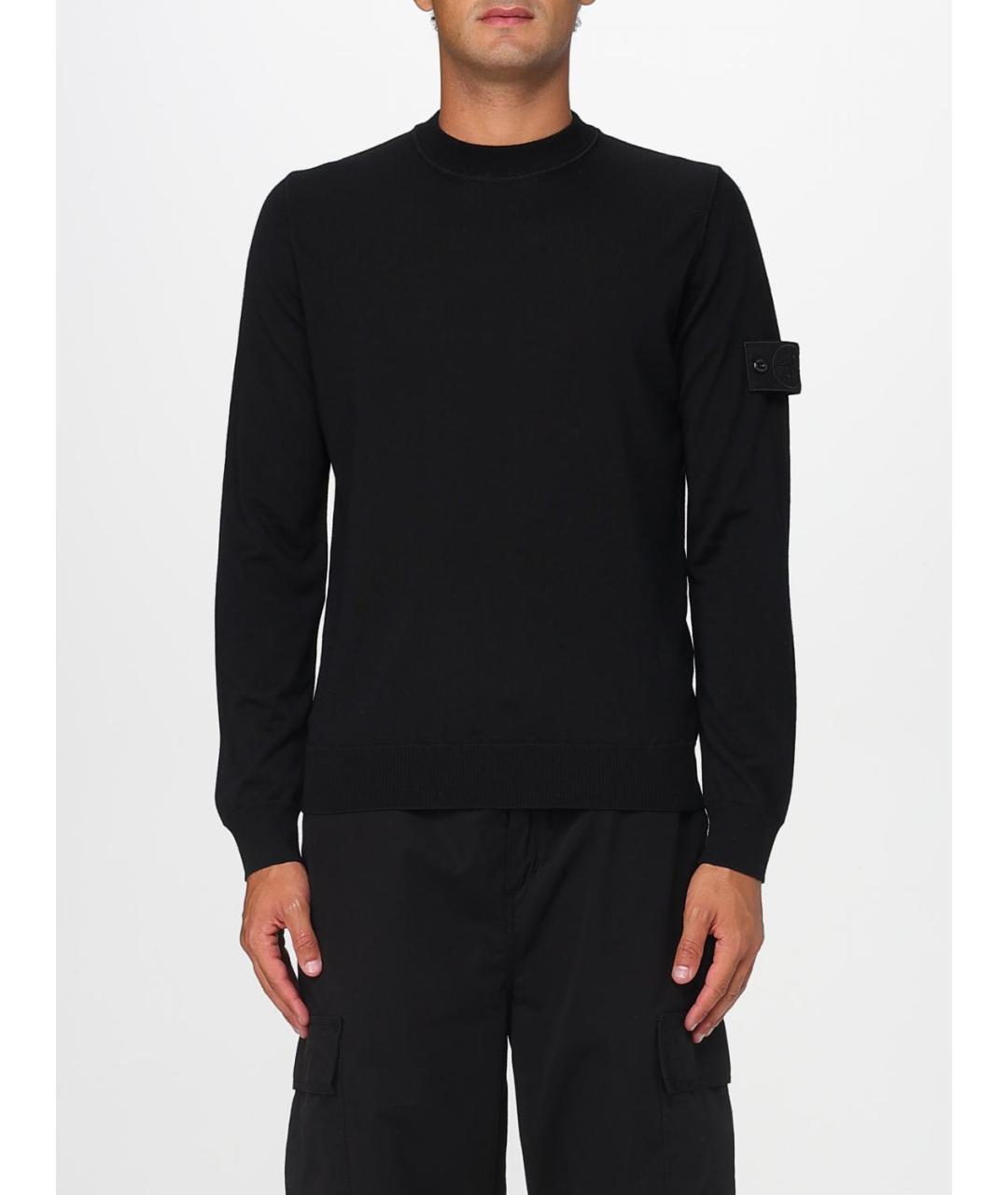 STONE ISLAND Черный шерстяной джемпер / свитер, фото 6