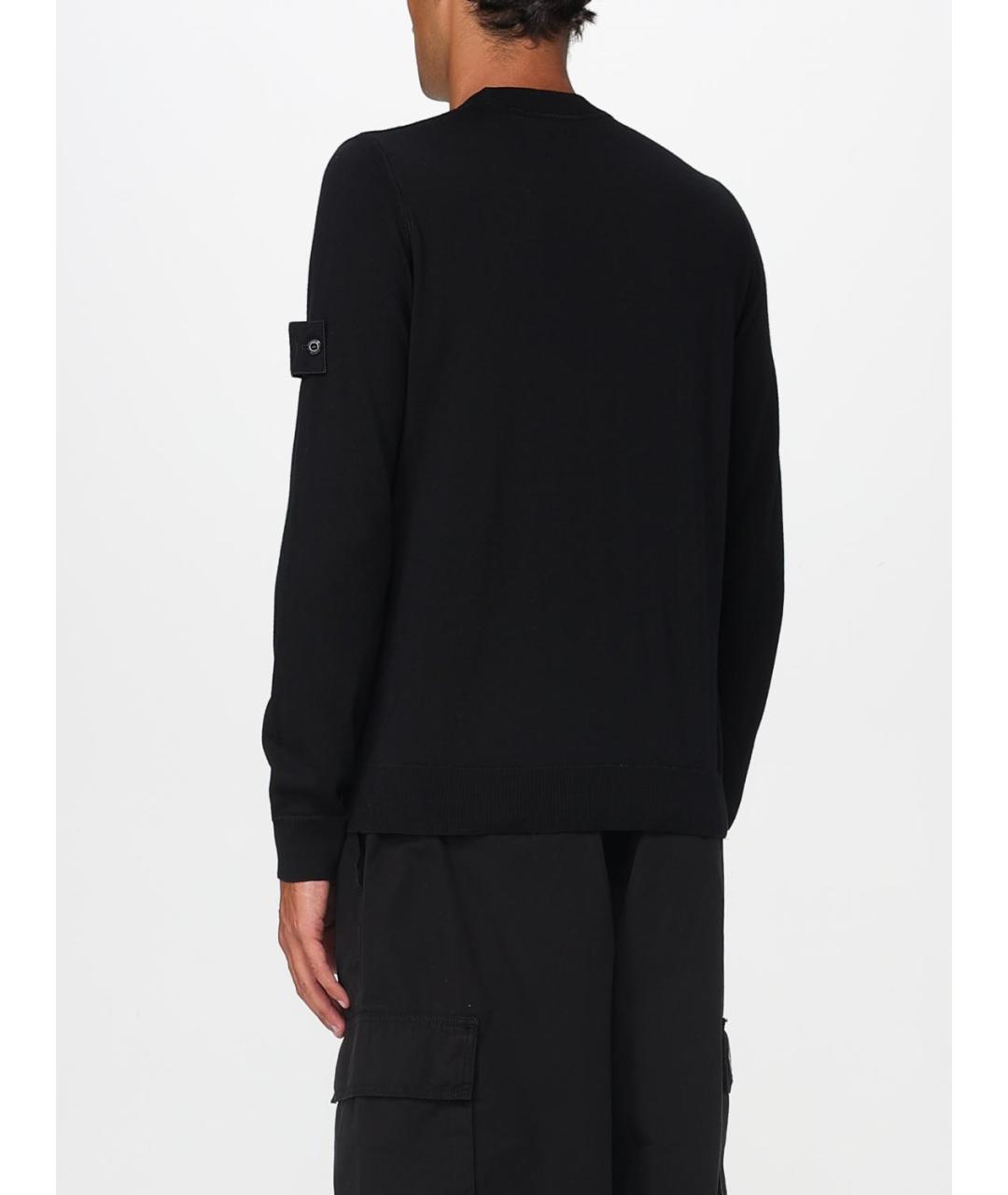 STONE ISLAND Черный шерстяной джемпер / свитер, фото 3