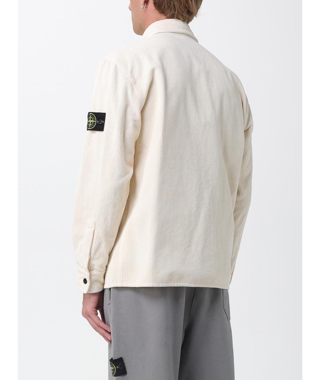 STONE ISLAND Бежевая хлопковая куртка, фото 4