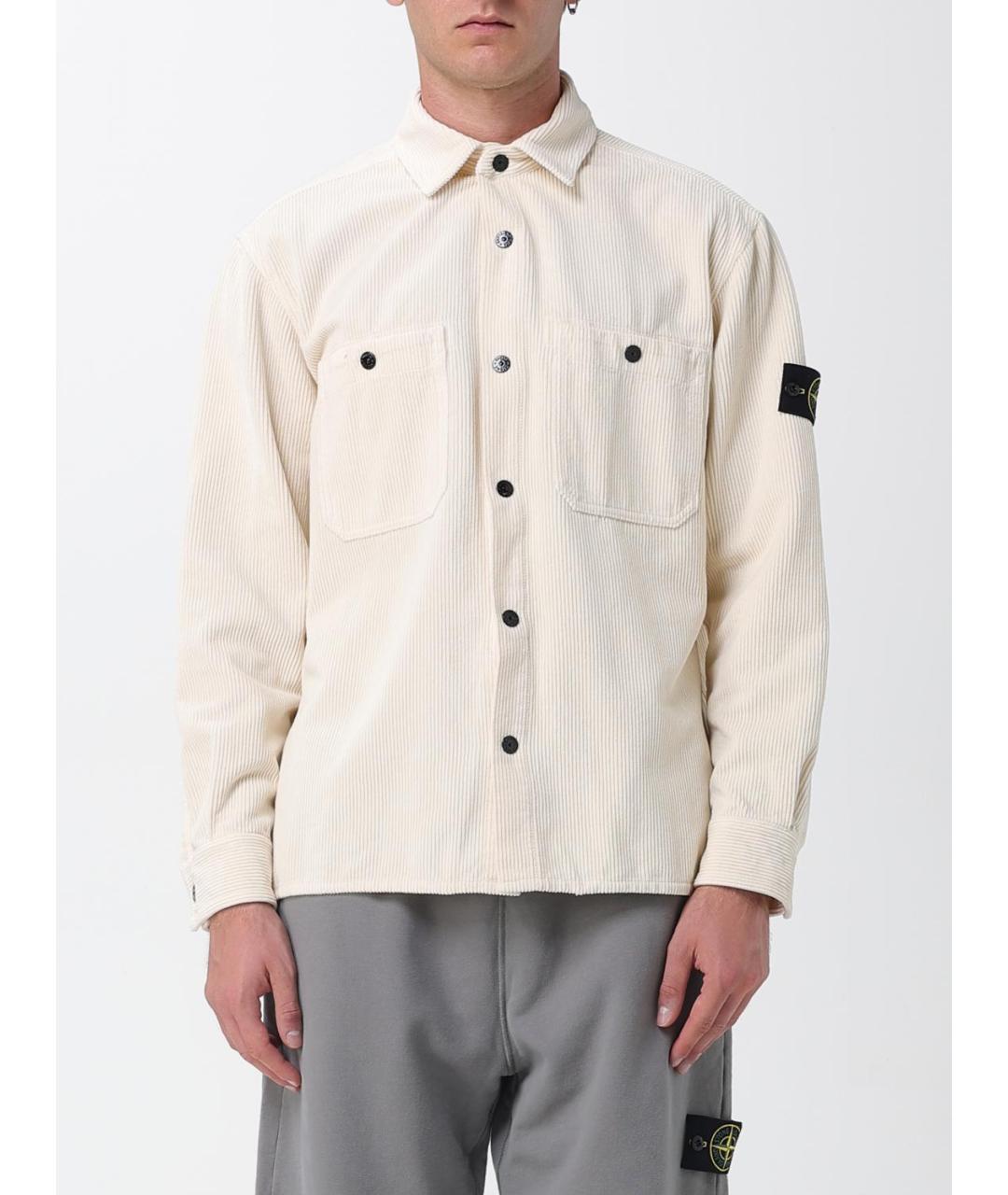 STONE ISLAND Бежевая хлопковая куртка, фото 2