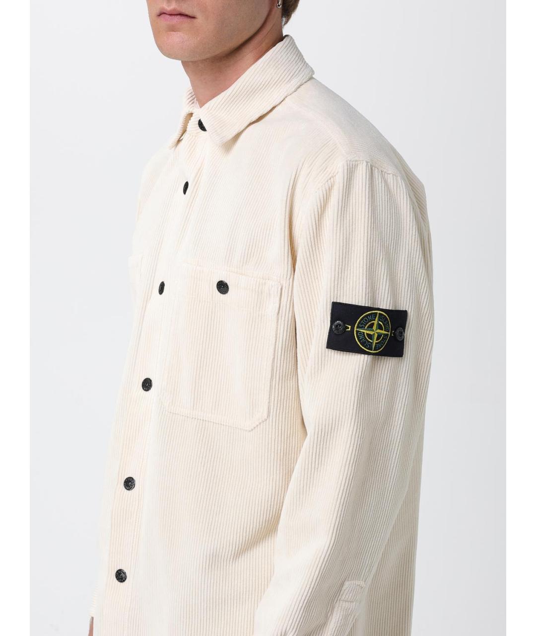 STONE ISLAND Бежевая хлопковая куртка, фото 5
