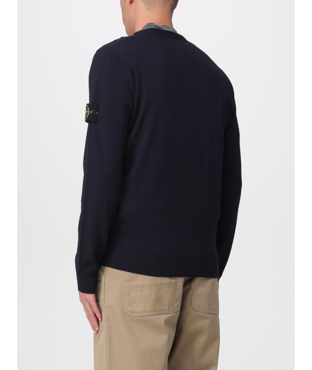 STONE ISLAND Синий шерстяной кардиган, фото 4