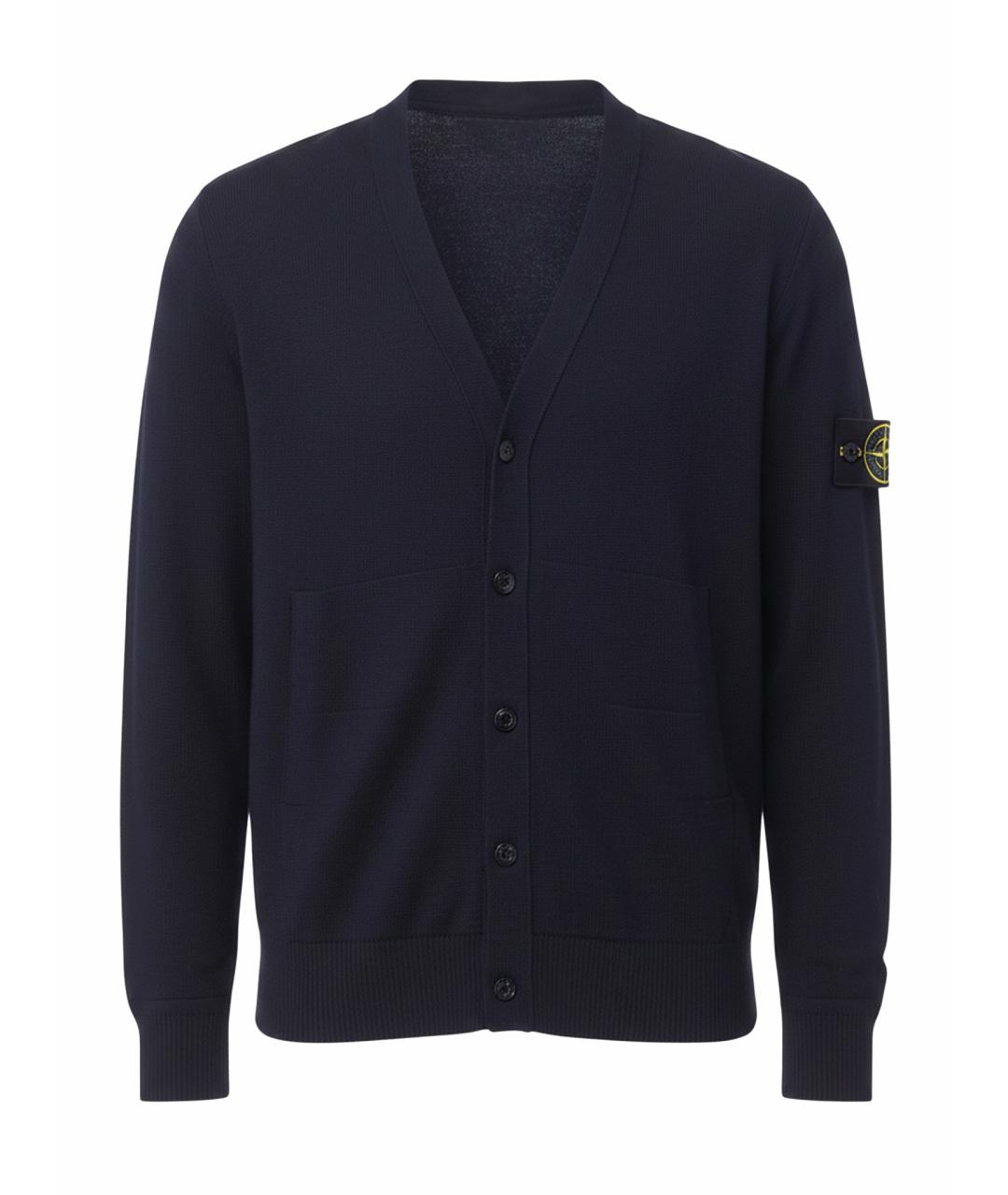 STONE ISLAND Синий шерстяной кардиган, фото 1