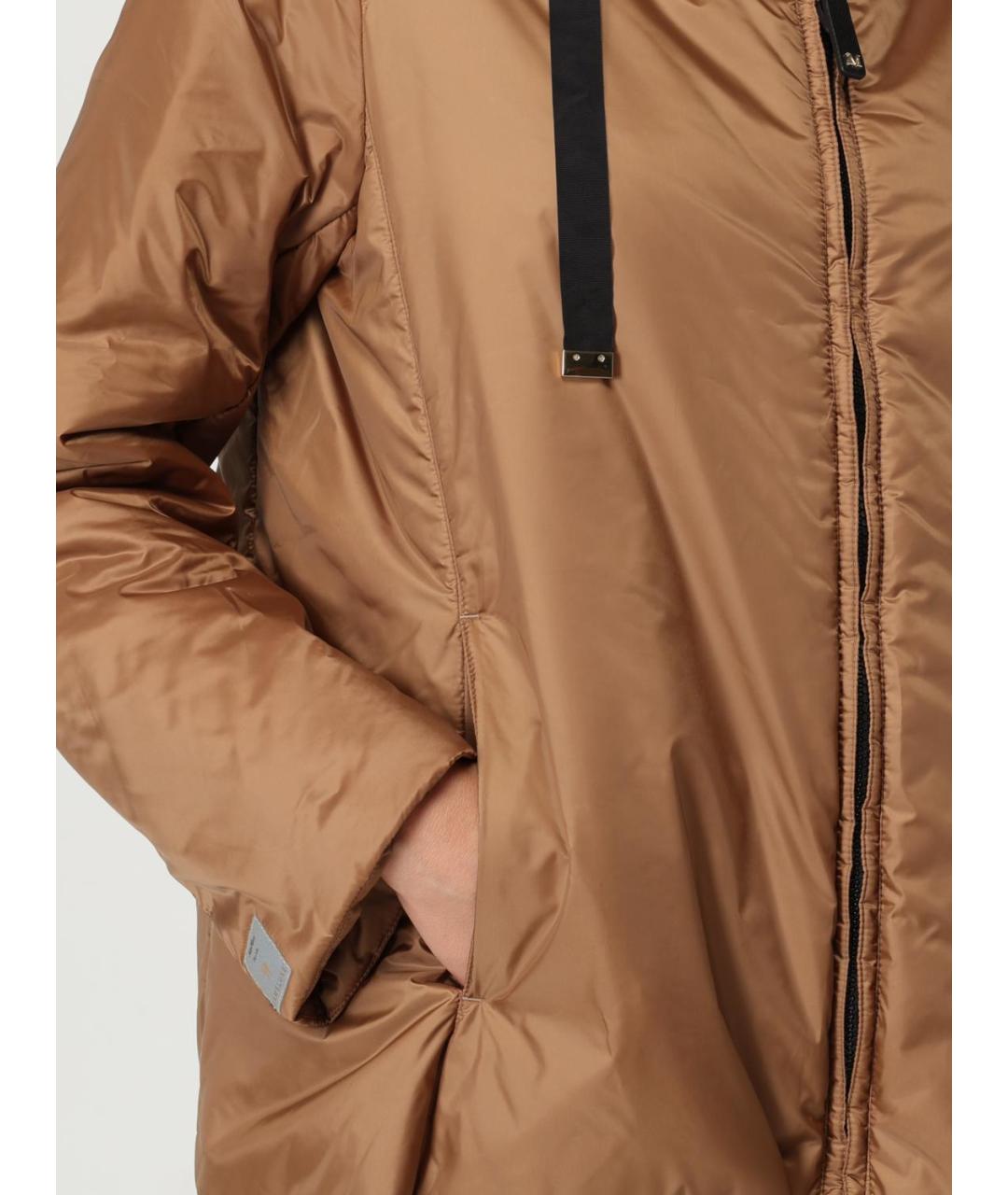 MAX MARA Коричневая полиэстеровая куртка, фото 5