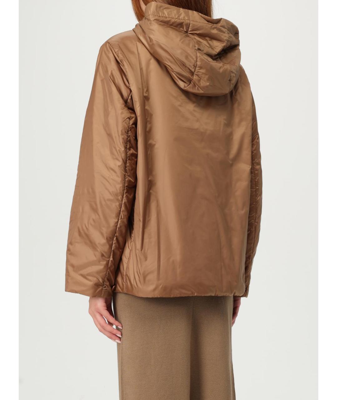 MAX MARA Коричневая полиэстеровая куртка, фото 3