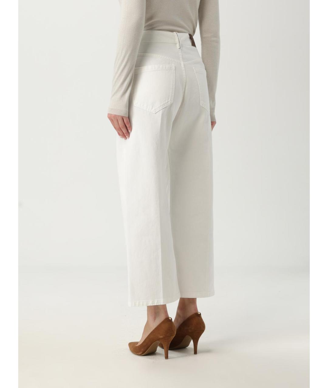 BRUNELLO CUCINELLI Белые хлопковые прямые джинсы, фото 2