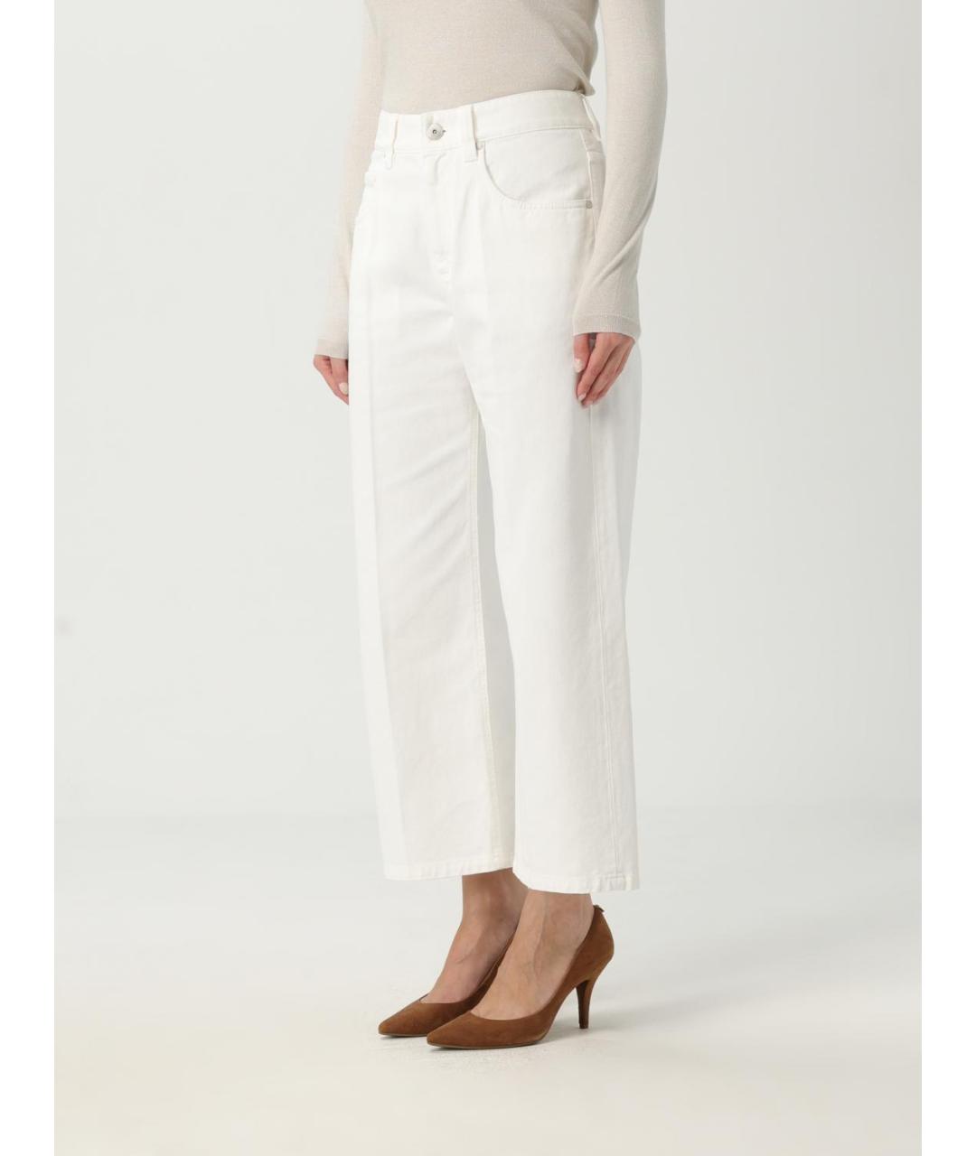 BRUNELLO CUCINELLI Белые хлопковые прямые джинсы, фото 3