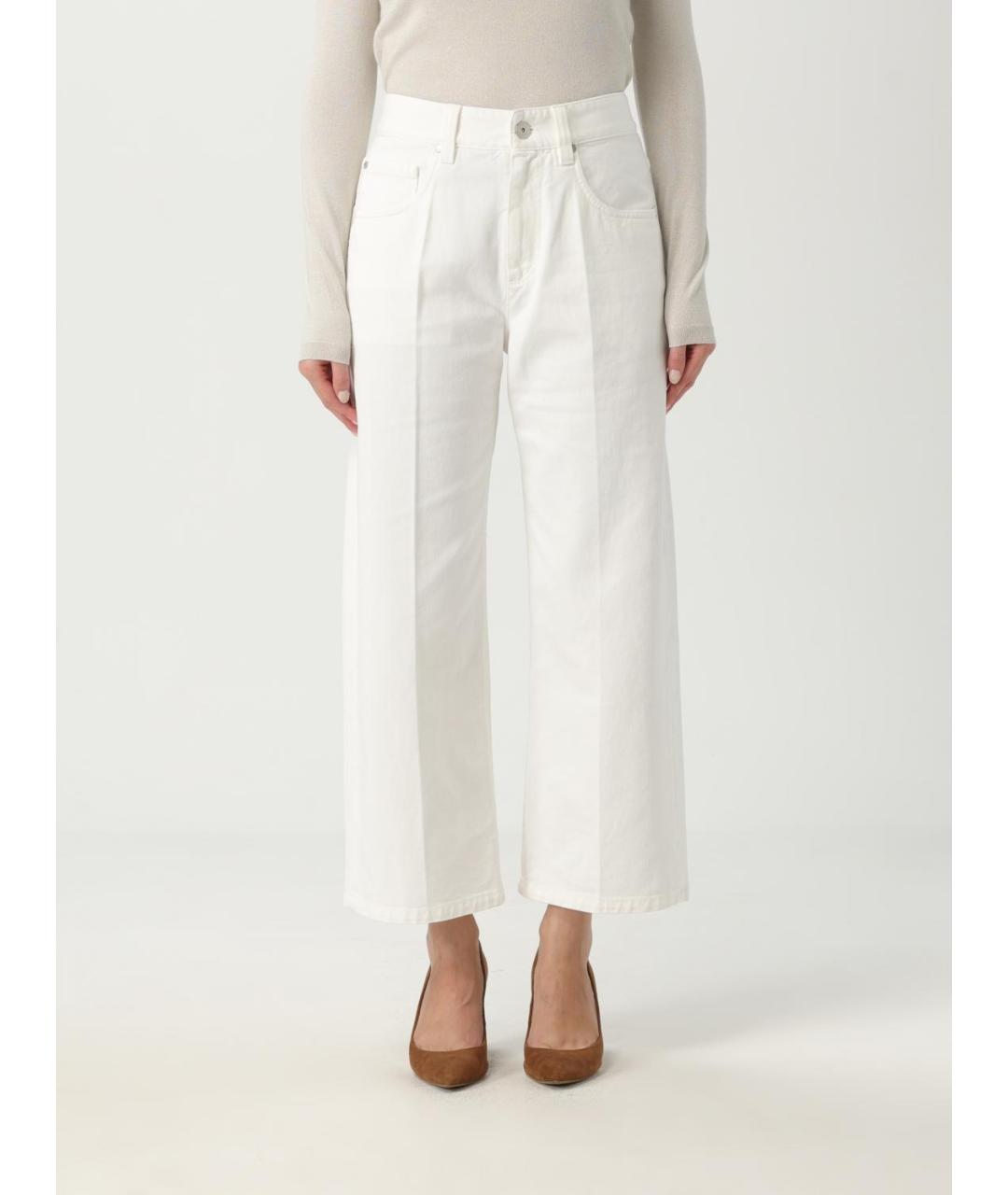 BRUNELLO CUCINELLI Белые хлопковые прямые джинсы, фото 5