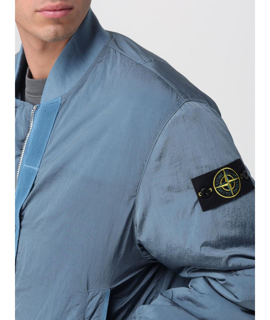 STONE ISLAND Голубая полиамидовая куртка, фото 5