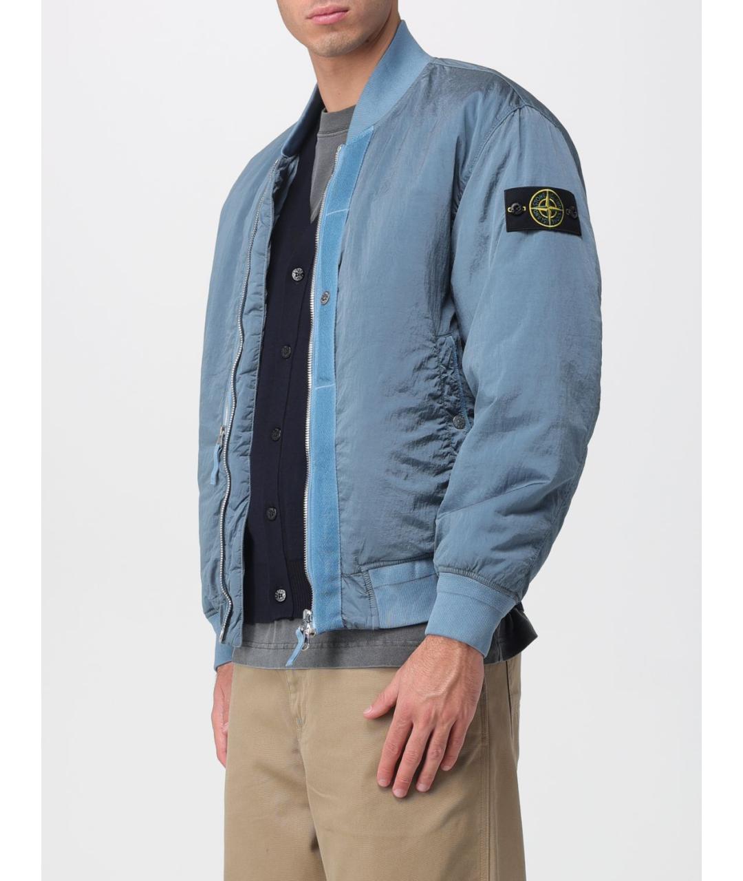 STONE ISLAND Голубая полиамидовая куртка, фото 4