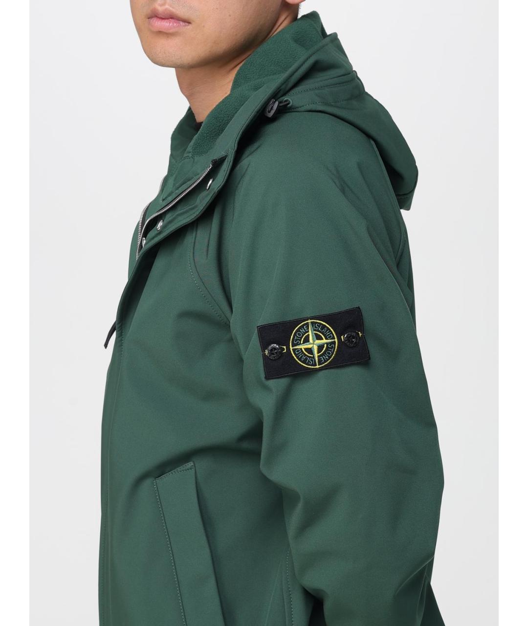 STONE ISLAND Зеленая полиэстеровая куртка, фото 5