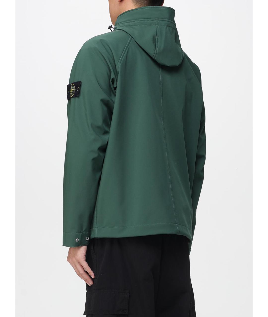 STONE ISLAND Зеленая полиэстеровая куртка, фото 3