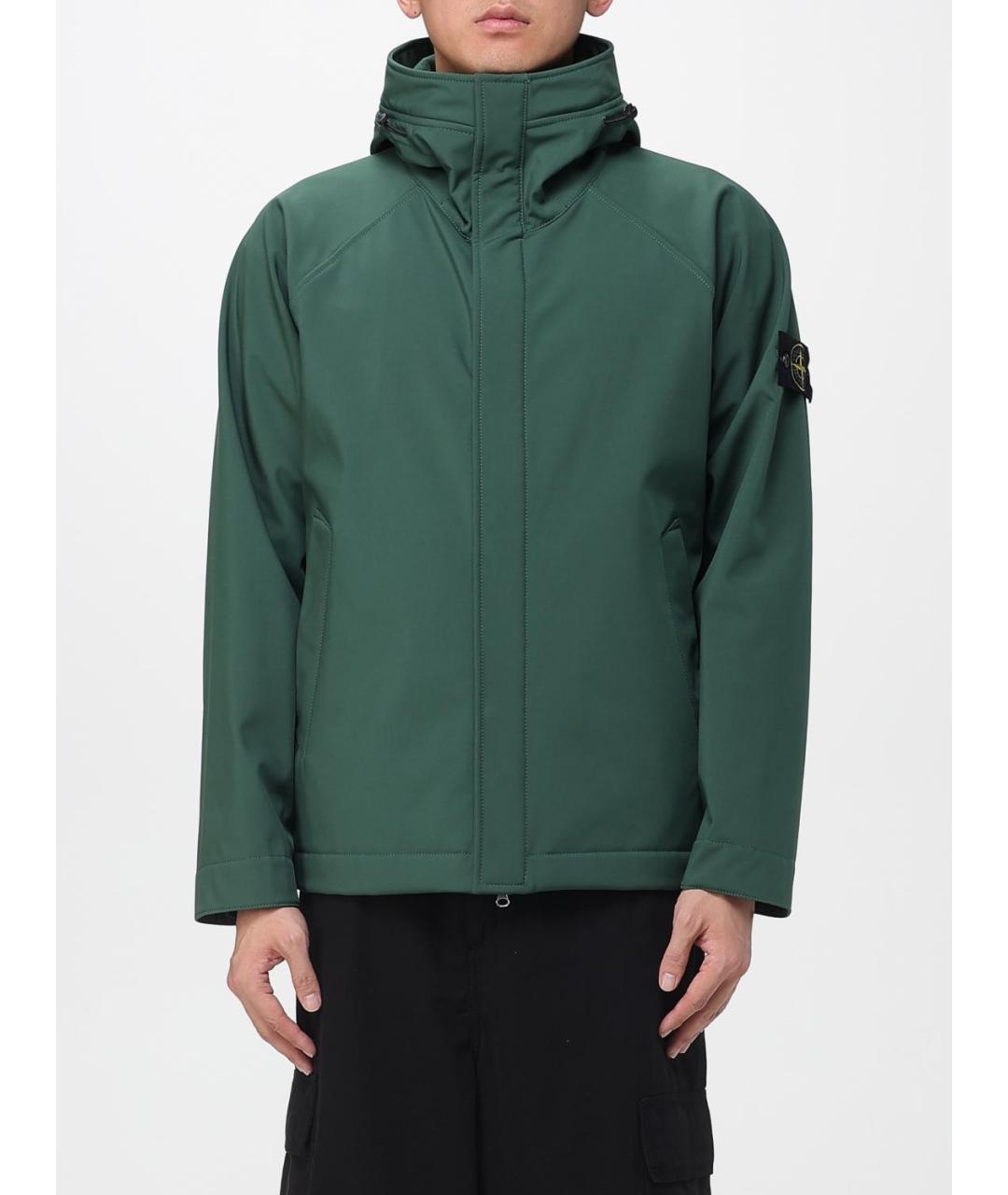 STONE ISLAND Зеленая полиэстеровая куртка, фото 2