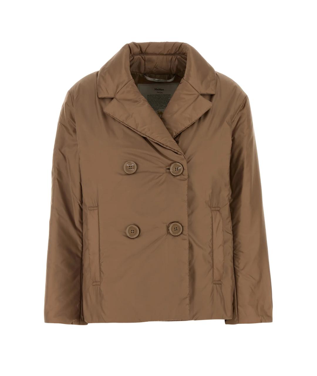MAX MARA Коричневая полиэстеровая куртка, фото 1