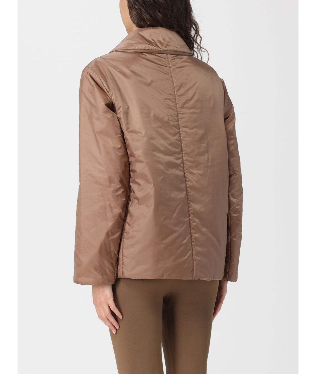 MAX MARA Коричневая полиэстеровая куртка, фото 3