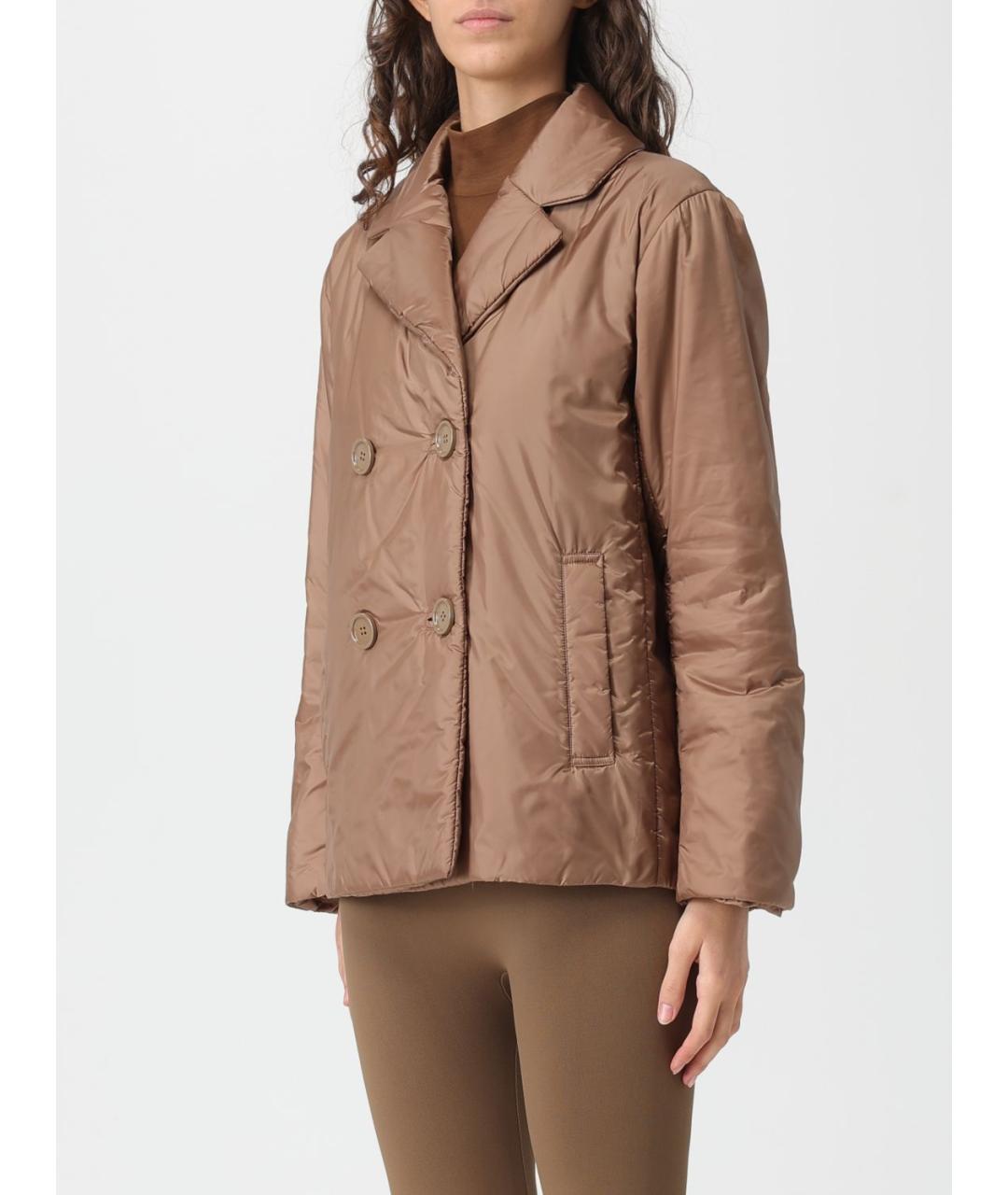MAX MARA Коричневая полиэстеровая куртка, фото 4
