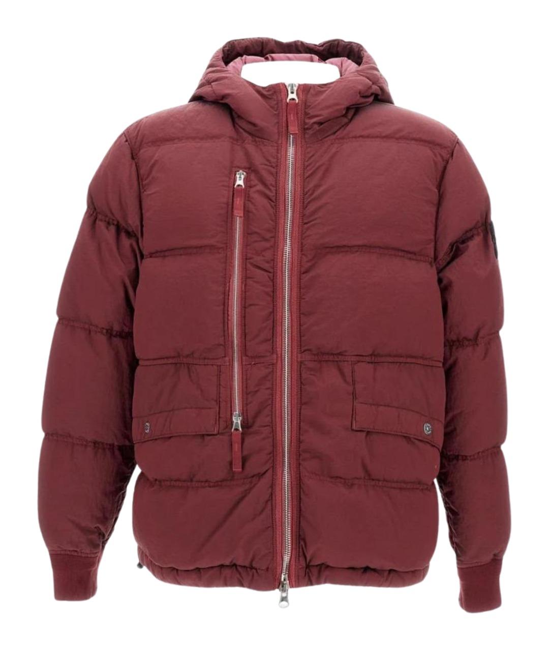 STONE ISLAND Бордовая полиамидовая куртка, фото 1