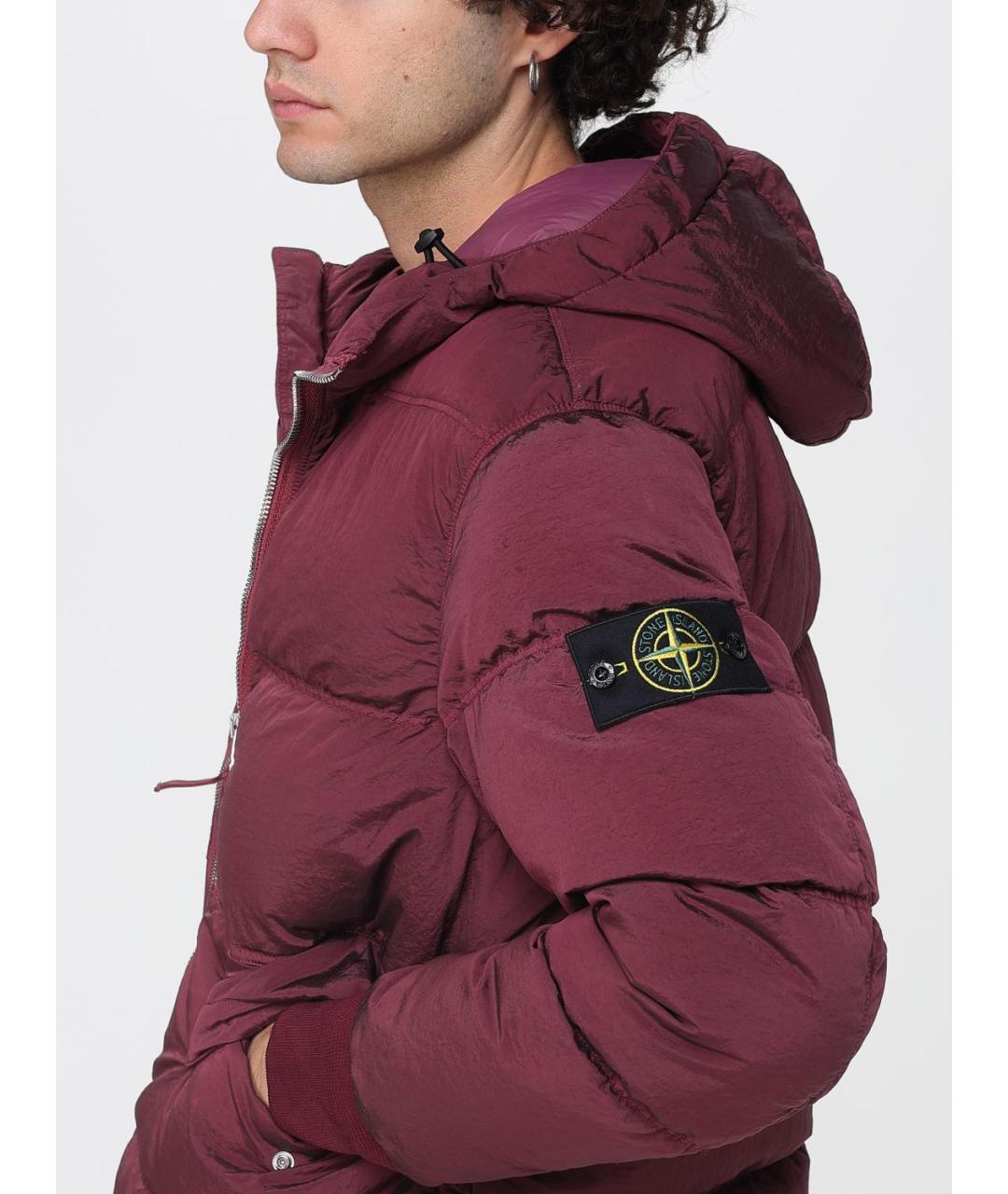 STONE ISLAND Бордовая полиамидовая куртка, фото 6