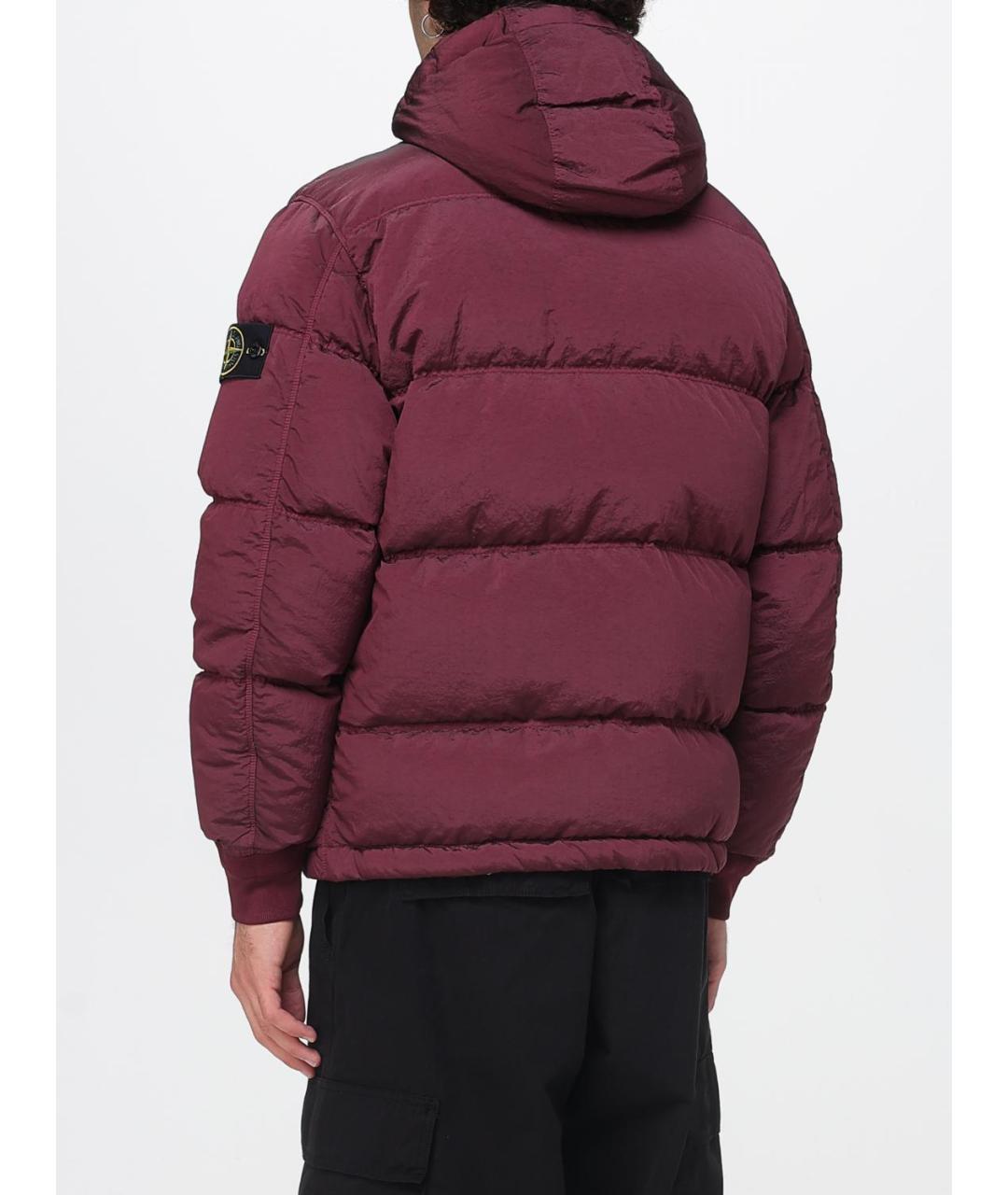 STONE ISLAND Бордовая полиамидовая куртка, фото 4