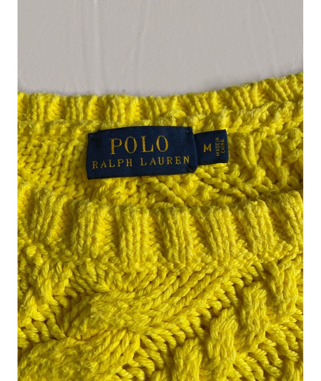 POLO RALPH LAUREN Желтый хлопковый джемпер / свитер, фото 3