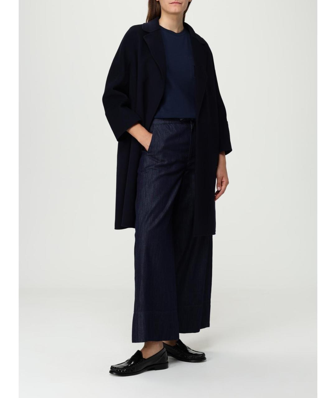 'S MAX MARA Темно-синее шерстяное пальто, фото 3