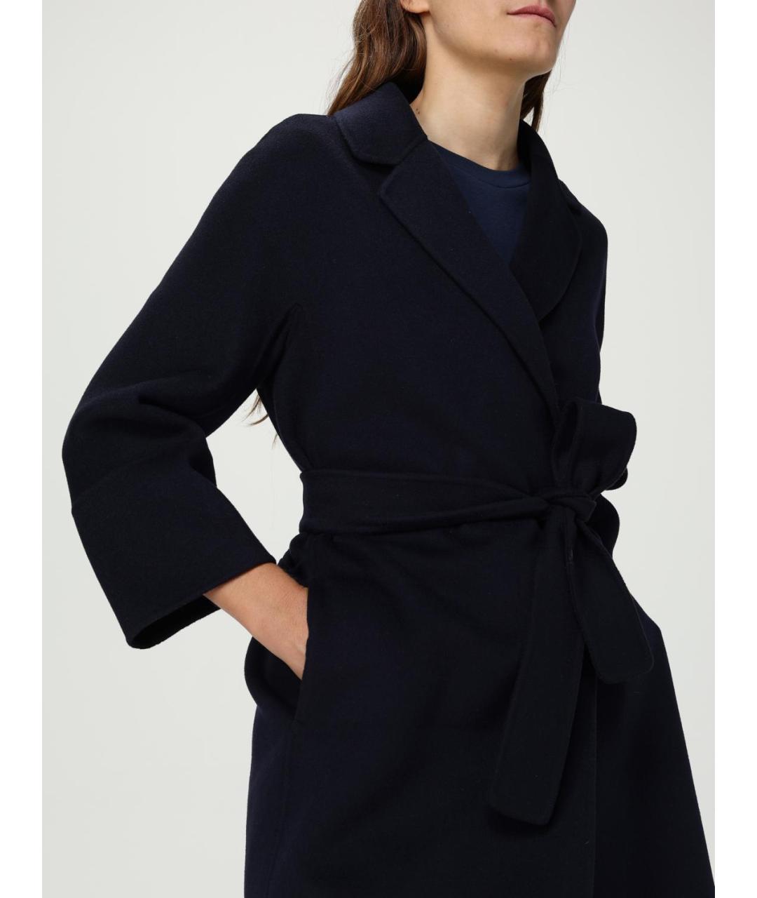 'S MAX MARA Темно-синее шерстяное пальто, фото 6
