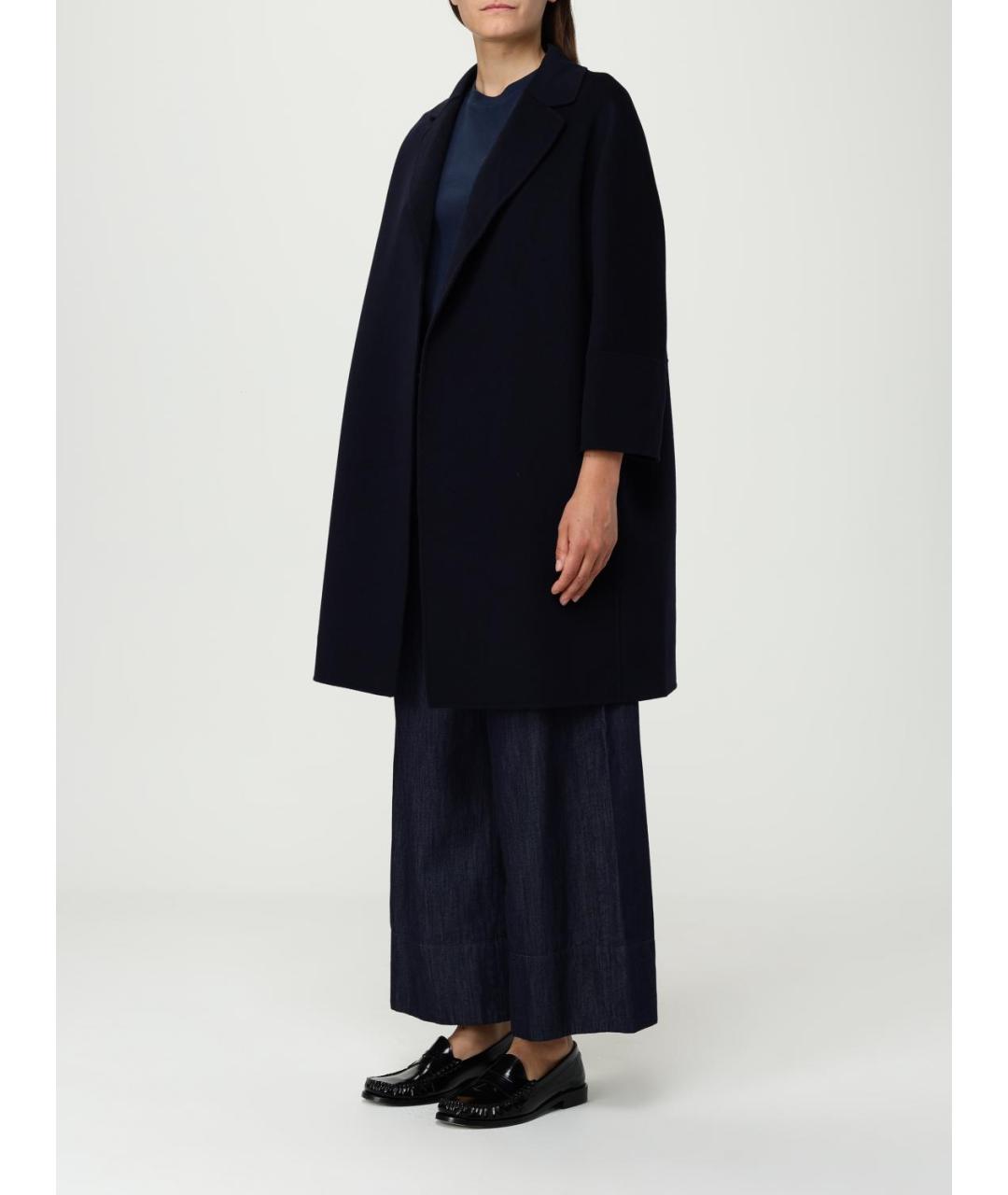 'S MAX MARA Темно-синее шерстяное пальто, фото 5