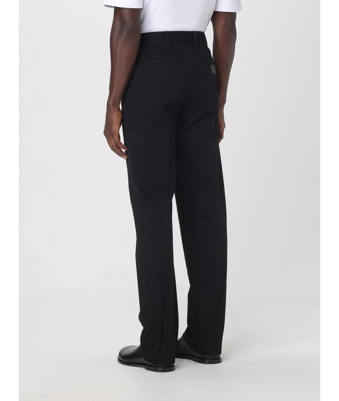 FENDI Черные хлопко-эластановые повседневные брюки, фото 3