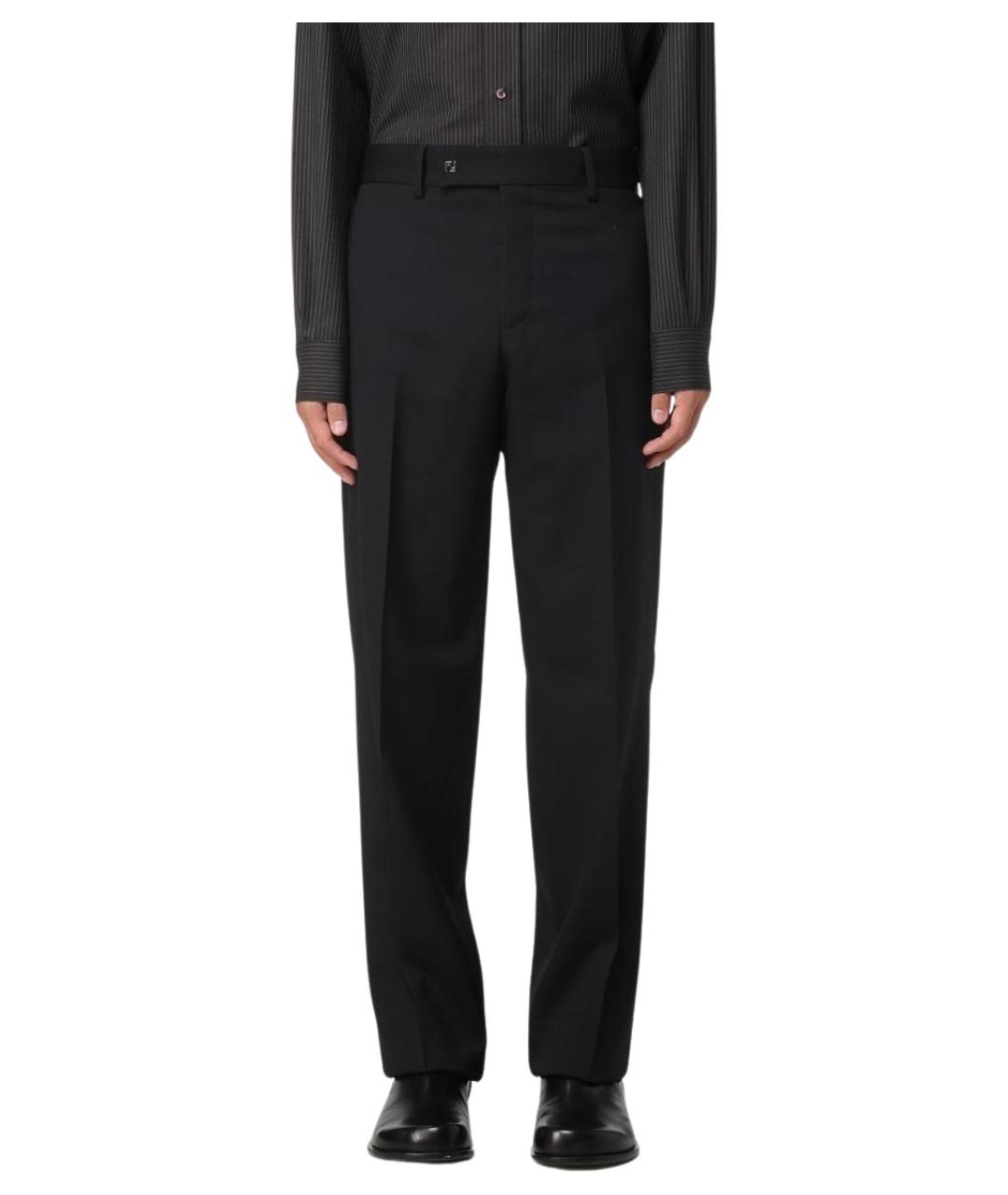 FENDI Черные шерстяные классические брюки, фото 1