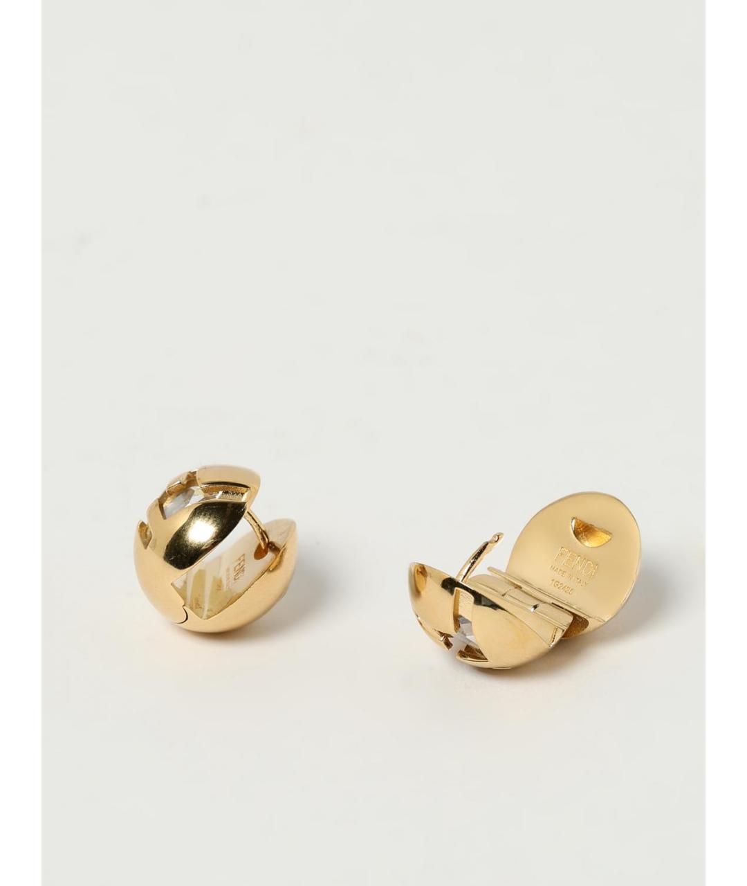 FENDI Золотые металлические серьги, фото 3