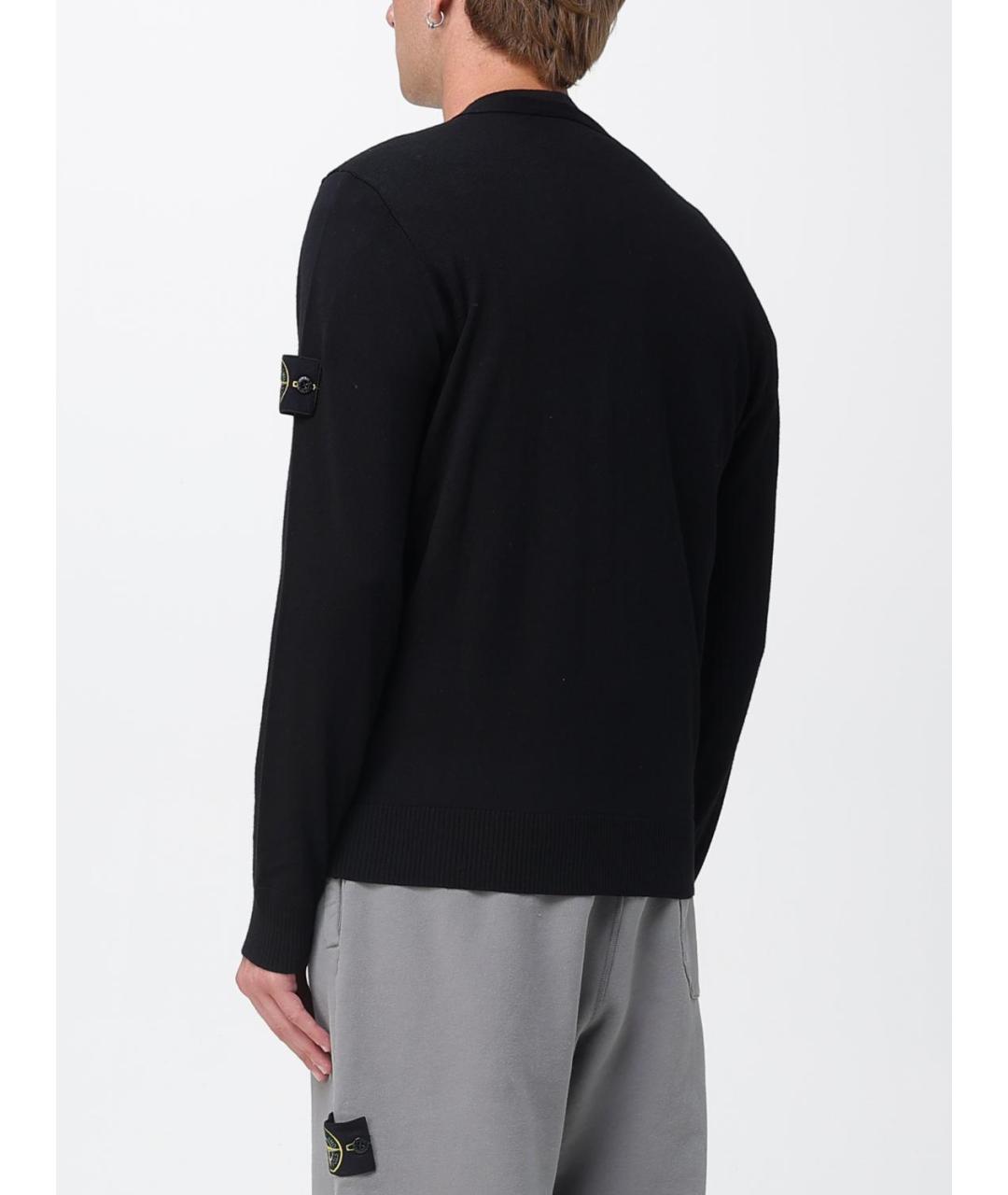 STONE ISLAND Черный шерстяной кардиган, фото 4