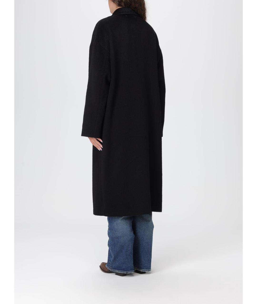 GOLDEN GOOSE DELUXE BRAND Черное шерстяное пальто, фото 4