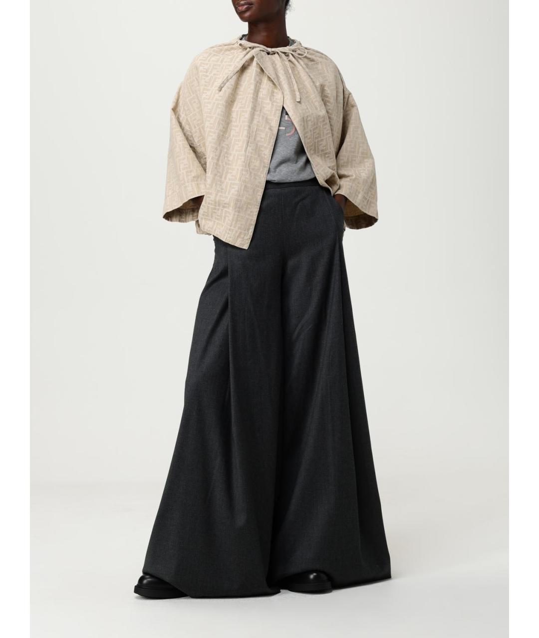 FENDI Серая хлопковая футболка, фото 3