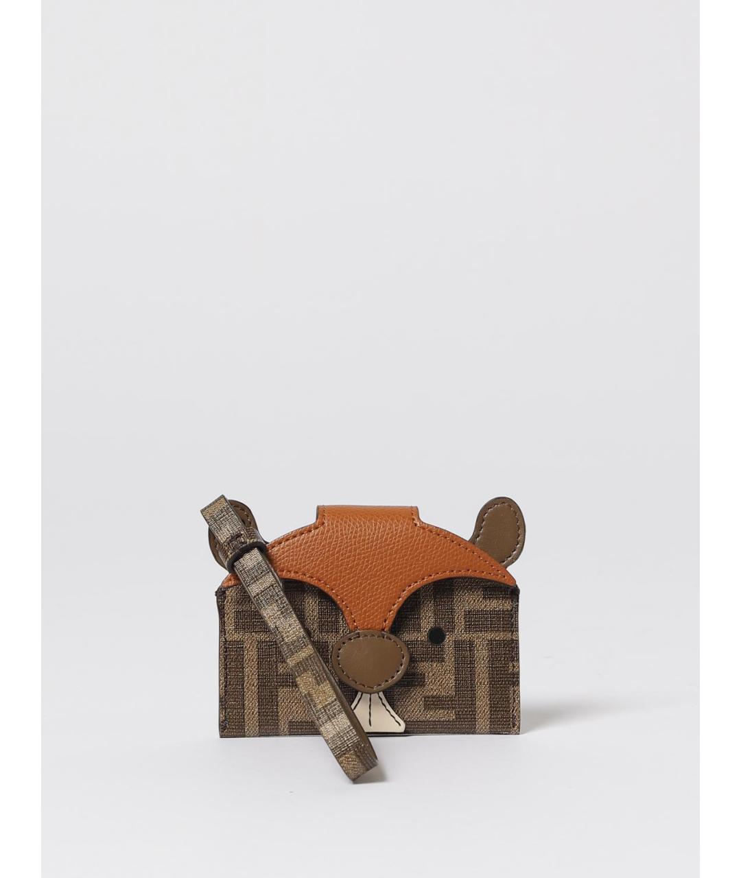 FENDI Коричневый кожаный кардхолдер, фото 4